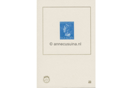 Nederland NVPH BD23, Blauwdruk nummer 23, met afbeelding zegel nummer 346 (1946) Koningin Wilhelmina type Konijnenburg (1946), 1 gld. blauw 2025