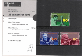 Nederland NVPH M142 (PZM142) Postfris Postzegelmapje Nobelprijswinnars 1995