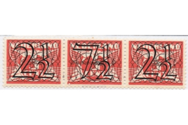 Nederland NVPH 356d (2 1/2 + 7 1/2 + 2 1/2 cent) Ongebruikt Guilloche (traliezegels) in zwart op rood op 3 cent type vliegende duif 1926, 1940
