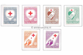 Indonesië Zonnebloem 179-184 Postfris Zegels met toeslag ten bate van het Indonesische Rode Kruis 1956