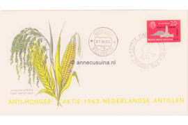 Nederlandse Antillen NVPH E23d (Uitgave met maiskolf en korenaren) Onbeschreven 1e Dag-enveloppe Anti-honger Aktie 1963