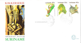 Republiek Suriname Zonnebloem E53 A Onbeschreven 1e Dag-enveloppe Inheemse kikkers 1981