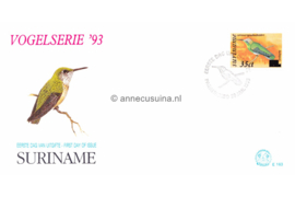 Republiek Suriname Zonnebloem E163 Onbeschreven 1e Dag-enveloppe Vogels (nr 755) 1993