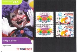 Nederland NVPH M265 (PZM265) Postfris Postzegelmapje Europa, circus 2002