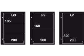 Hagelnieuw & Afgeprijsd! DAVO Mappen voor FDC's G1 Zwarte kaartjes (per 10 stuks)