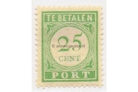 Curaçao NVPH P27 Gestempeld (25 cent) Cijfer en waarde in groen 1915