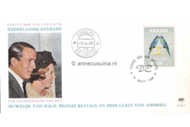 Nederlandse Antillen (Palmboom) NVPH E41 (E41P) Onbeschreven Huwelijk prinses Beatrix en prins Claus 1966