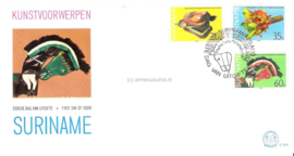 Republiek Suriname Zonnebloem E34 Onbeschreven 1e Dag-enveloppe Surinaamse kunstvoorwerpen 1979
