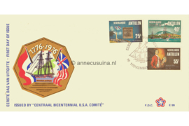 Nederlandse Antillen NVPH E99a (Uitgave 'Centraal Bicentannial U.S.A. Comité') Onbeschreven 1e Dag-enveloppe Saluutbegroeting Andrea Doria 1976