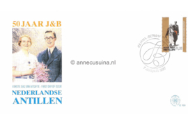 Nederlandse Antillen (Postdienst) NVPH E190 (E190PO) Onbeschreven 1e Dag-enveloppe Jubileumzegel, 50 jaar huwelijk Juliana & Bernhard. Gezamenlijke uitgave met Nederland en Aruba 1987