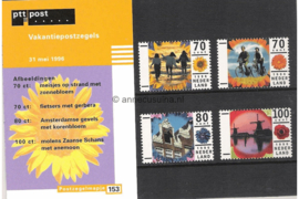 Nederland NVPH M153 (PZM153) Postfris Postzegelmapje Vakantie 1996