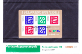 Nederland NVPH M402 (PZM402) Postfris Postzegelmapje Verjaardagpostzegels 2009
