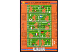 Nederland NVPH V3187b-3196b Postfris Velletje Oranje op het WK Voetbal; Vel 10 x 1 2014