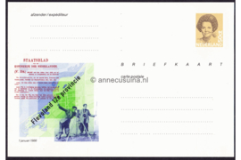 Nederland Briefkaart Postfris (50 cent) Koningin Beatrix in zwart 1986 Flevoland 12e provincie