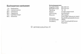 Republiek Suriname Zonnebloem Presentatiemapje PTT nr 11 Postfris Postzegelmapje Surinaamse cactussen 1985