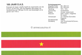 Republiek Suriname Zonnebloem Presentatiemapje PTT nr 62 Postfris Postzegelmapje 100-jarig bestaan van de Organisatie van Amerikaanse Staten (OAS) 1990