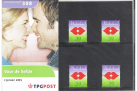 Nederland NVPH M308 (PZM308) Postfris Postzegelmapje Voor de liefde 2005