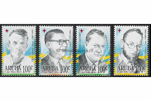 Aruba NVPH 171-174 Postfris 10 jaar Status Aparte 1996