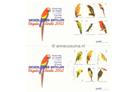 Nederlandse Antillen NVPH E342 Onbeschreven 1e Dag-enveloppe Vogels op 2 enveloppen 2002