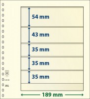 Hagelnieuw & Afgeprijsd! Lindner T-Blanco blad met 5 stroken (Lindner 802503P) (per 10 stuks)