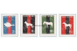 Suriname NVPH 390-393 Postfris Dierenbescherming 1962