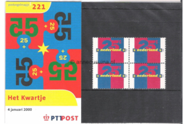 Nederland NVPH M221 (PZM221) Postfris Postzegelmapje Het Kwartje 2000