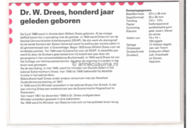 Nederland NVPH M39 (PZM39) Postfris Postzegelmapje 100e geboortedag Dr. W. Drees 1986