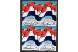 Nederland NVPH 1011 Gestempeld (25 cent) (Blokje van vier) 400 jaar Nederlandse vlag 1972