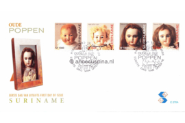 Republiek Suriname Zonnebloem E270 A, B en C Onbeschreven 1e Dag-enveloppe Oude poppen op 3 enveloppen 2003