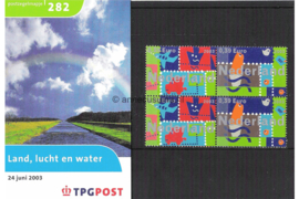Nederland NVPH M282 (PZM282) Postfris Postzegelmapje Land, lucht en water 2003
