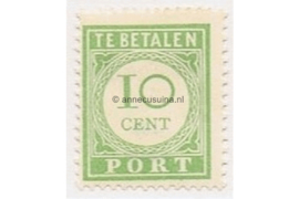 Curaçao NVPH P23 Ongebruikt (10 cent) Cijfer en waarde in groen 1915