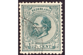 EXCLUSIEF! Nederland NVPH 25 Gestempeld FOTOLEVERING  (22 1/2 cent) Koning Willem III 1872-1888
