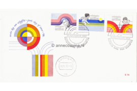 Nederlandse Antillen (Windroos) NVPH E74 (E74Wb/Uitgave zonder logo) Onbeschreven 1e Dag-enveloppe Kinderpostzegels 1972