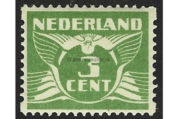 Nederland NVPH R62 Ongebruikt (3 cent) Tweezijdige hoekroltanding Vliegende duif 1930
