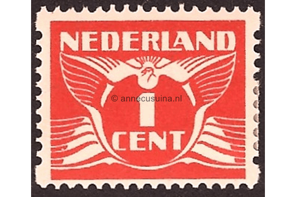 Nederland NVPH R58 Gestempeld (1 cent) Tweezijdige hoekroltanding Vliegende duif 1930