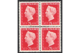 Suriname NVPH 259 Postfris (7 1/2 cent) (Blokje van vier) Koningin Wilhelmina 1948
