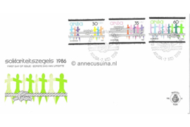 Aruba NVPH E4 Onbeschreven 1e Dag-enveloppe Solidariteit 1986