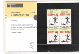 Nederland NVPH M68 (PZM68) Postfris Postzegelmapje 100 jaar Koninklijke Nederlandse Voetbalbond (K.N.V.B.) 1989
