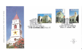 Aruba NVPH E55 Onbeschreven 1e Dag-enveloppe Monumenten 1995