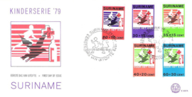 Republiek Suriname Zonnebloem E37 A Onbeschreven 1e Dag-enveloppe Kindtoeslagzegels 1979