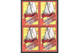 Nederland NVPH 1029 Postfris (50 + 20 cent) (Blokje van vier) Zomerzegels 1973