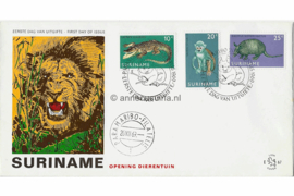 Suriname (Lion) NVPH E67 (E67L) Onbeschreven 1e Dag-enveloppe Opening dierentuin Paramaribo Zoo 1969
