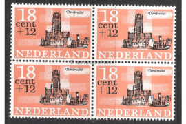 Nederland NVPH 844 Postfris (18 + 12 cent) (Blokje van vier) Zomerzegels, steden en dorpen 1965