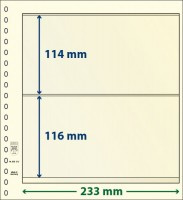 Hagelnieuw & Afgeprijsd! Lindner T-Blanco blad met 2 stroken (Lindner 802212P) (per 10 stuks)