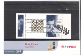 Nederland NVPH M244 (PZM244) Postfris Postzegelmapje Blok Max Euwe 2001