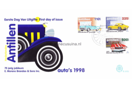 Nederlandse Antillen NVPH E292 Onbeschreven 1e Dag-enveloppe Auto's op 2 enveloppen 1998