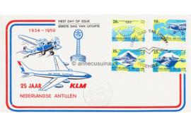Nederlandse Antillen NVPH E13a (Uitgave met Snip en straalvliegtuig) Onbeschreven 1e Dag-enveloppe 25 jaar luchtverbinding met Nederland 1959