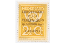 Nederland NVPH 404 Gestempeld Europese P.T.T. vereniging 1943