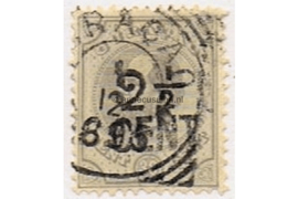 Curaçao NVPH 25 Gestempeld Hulpzegel. Frankeerzegel van 30 cent der eerste uitgave, handstempelopdruk in zwart 1895