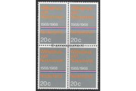 Nederland NVPH 908 Postfris (20 cent) (Blokje van vier) 400 jaar Wilhelmus (volkslied) 1968